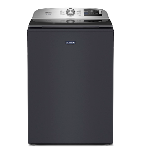Maytag® top load washer in midnight steel.