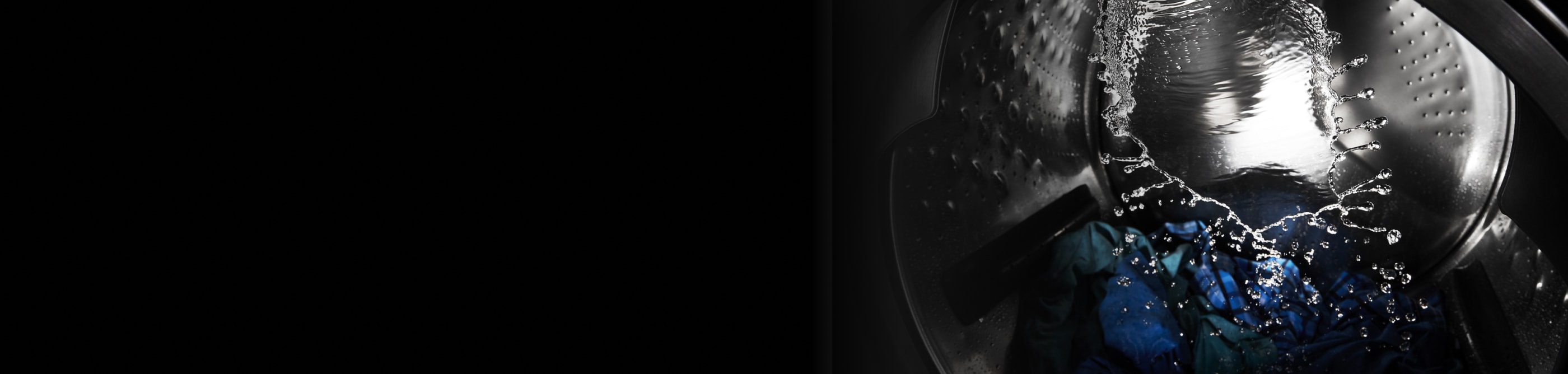 Washer basin with laundry filling with water