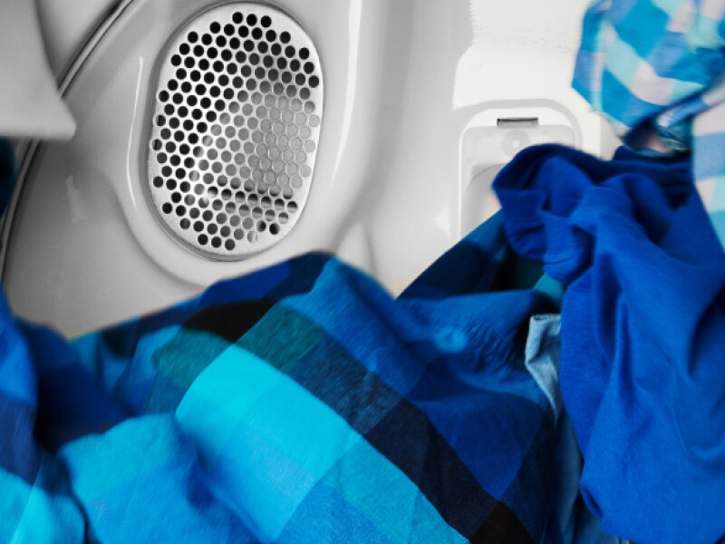 Clothes tumbling in a Maytag® dryer Clothes tumbling in a Maytag® dryer