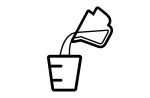 Vinegar being poured into measuring cup icon