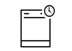 Dishwasher with clock icon