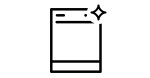 Dishwasher with sparkle icon