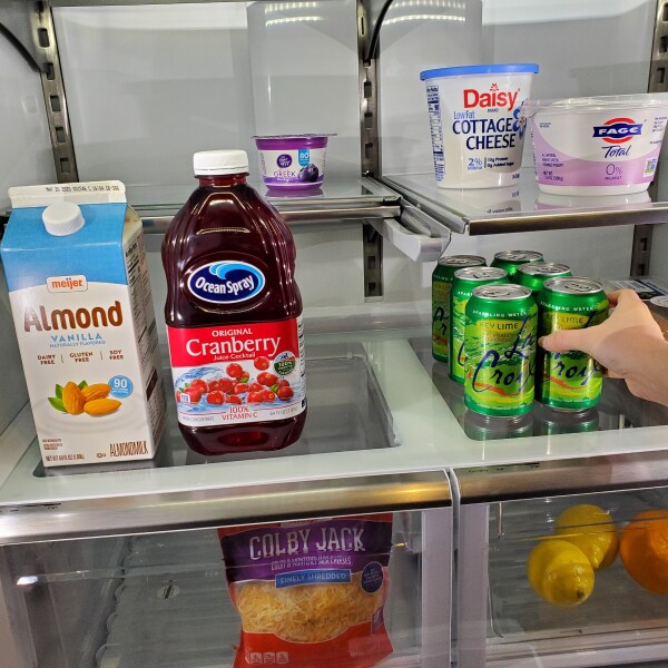 A refrigerator full of food.