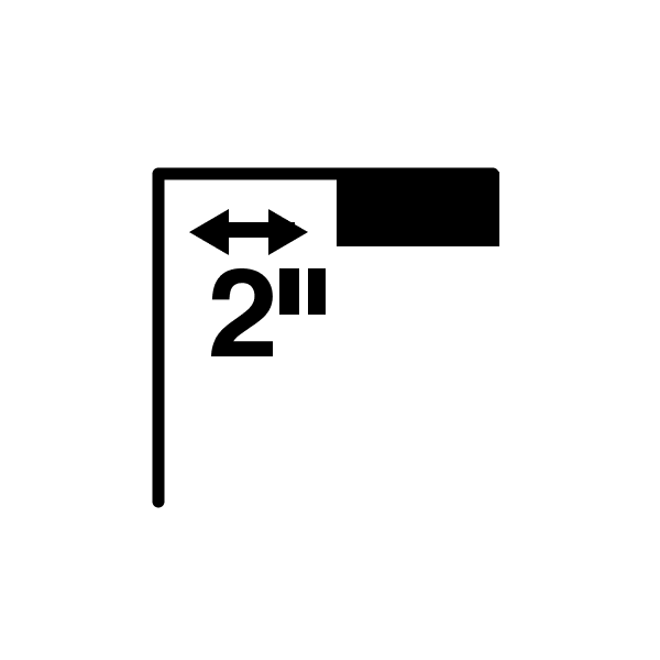 Space between appliance and corner icon