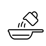 Liquid being poured into cookware icon