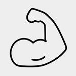 Flexing arm icon.