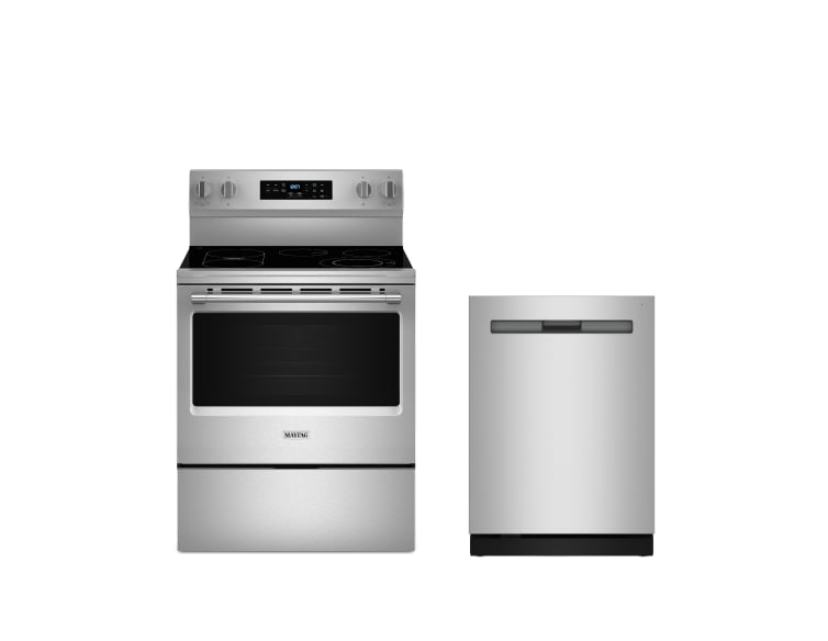 Maytag® electric range and top control dishwasher