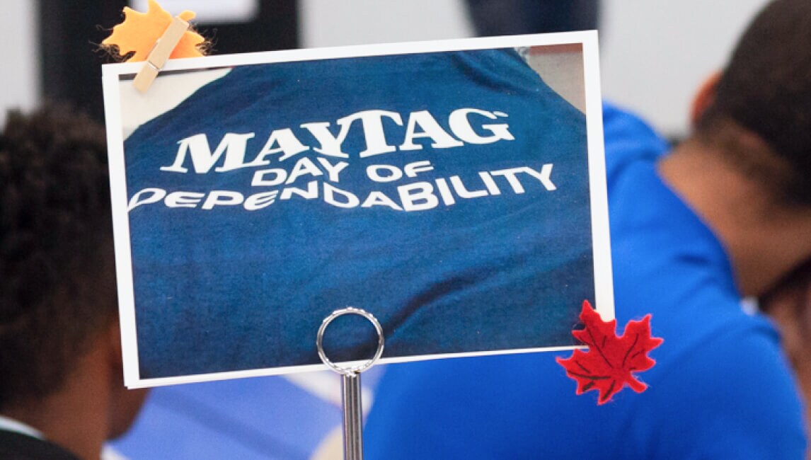 Maytag Day of Dependability centerpiece