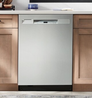 Top control dishwasher in a modern kitchen