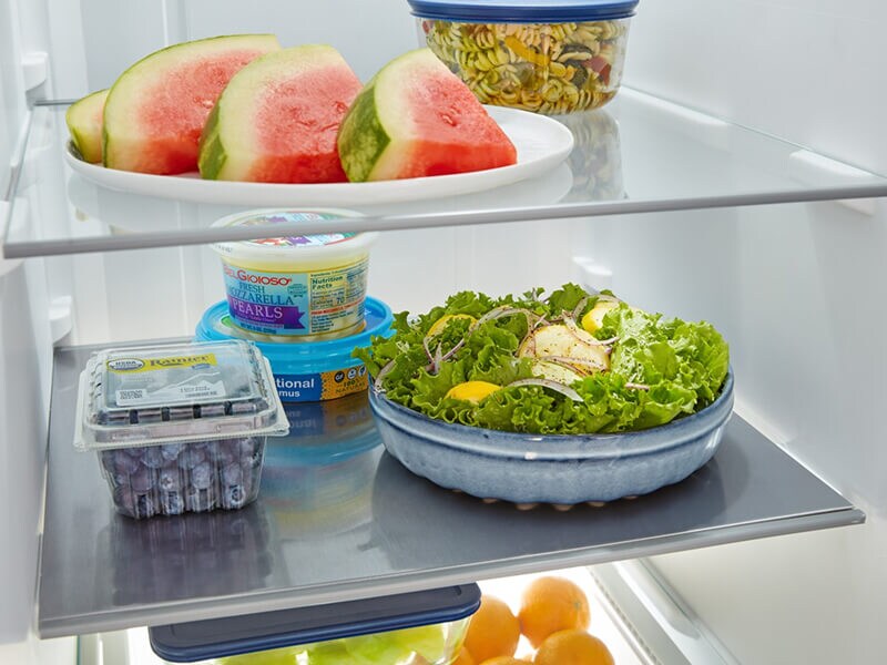 Fresh produce inside a refrigerator