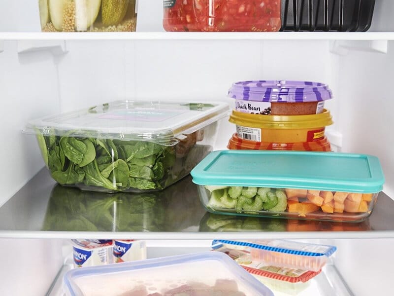 Fresh produce inside a refrigerator