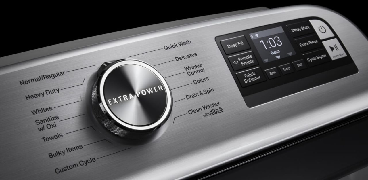Maytag® washing machine with Extra Power Button Maytag® washing machine with Extra Power Button