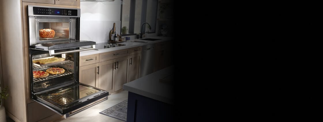 Open Maytag® double wall oven
