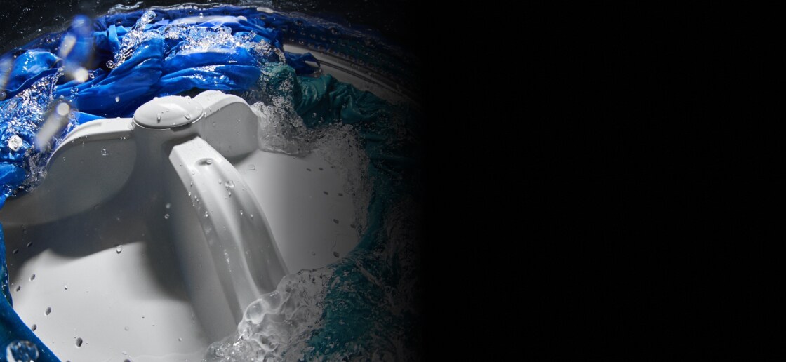 Laundry in a top load washer with Power™ Impeller