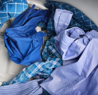 Clothes tumbling in a dryer