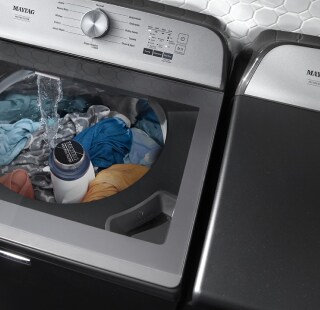 A load of laundry in a Maytag® washer