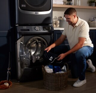 A person doing laundry