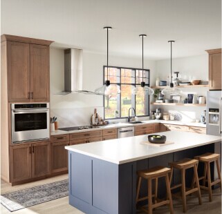 A modern kitchen with an island