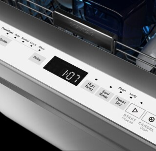Top control dishwasher control panel