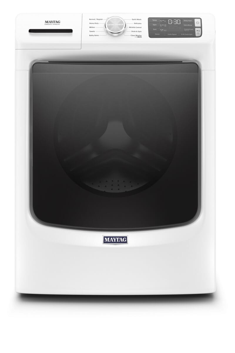 White Maytag® Front Load Washer with Extra Power