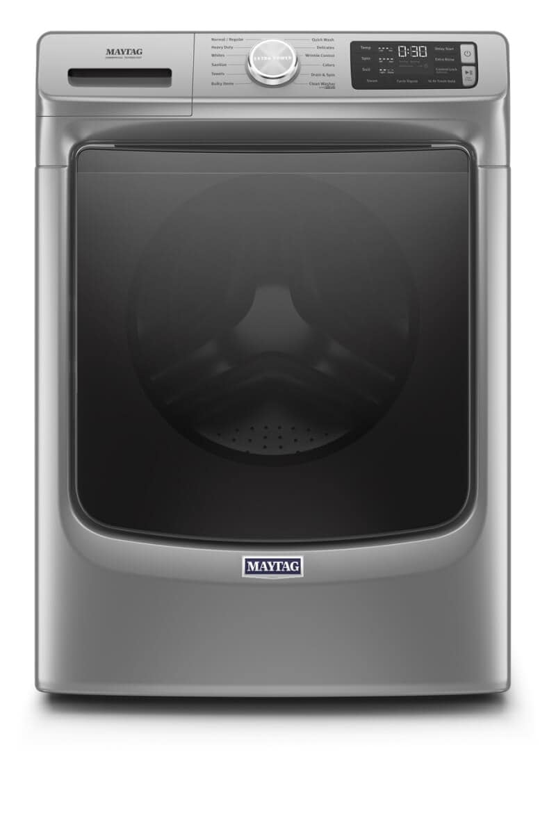 Gray Maytag® Front Load Washer with 16-Hr Fresh Hold® Option