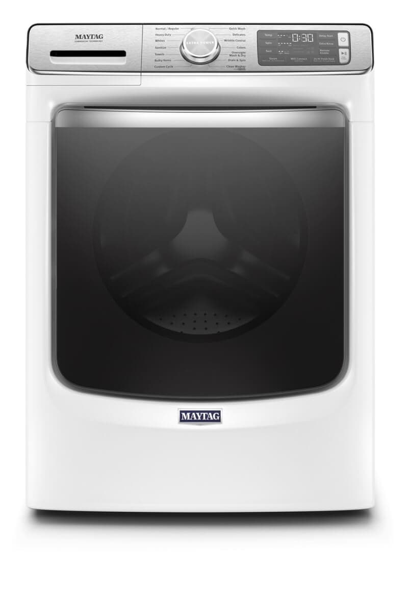 White Maytag® Smart Front Load Washer with Extra Power