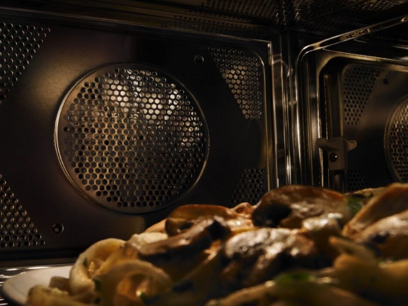 A closeup of the interior of a built-in Maytag® microwave A closeup of the interior of a built-in Maytag® microwave