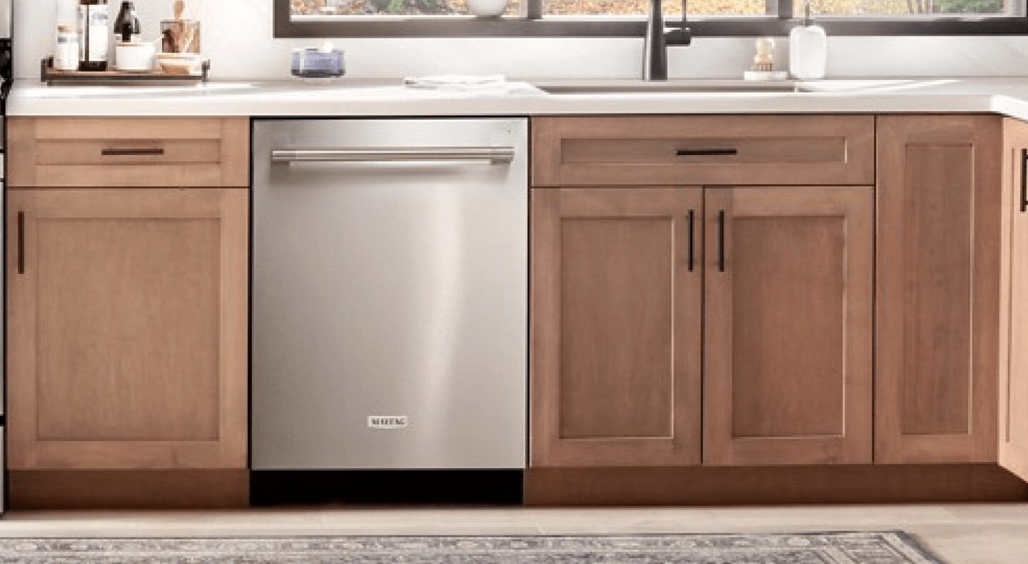 Top control dishwasher in a modern kitchen