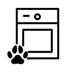 Front load washer with paw print icon