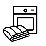 Front load washer with blanket icon