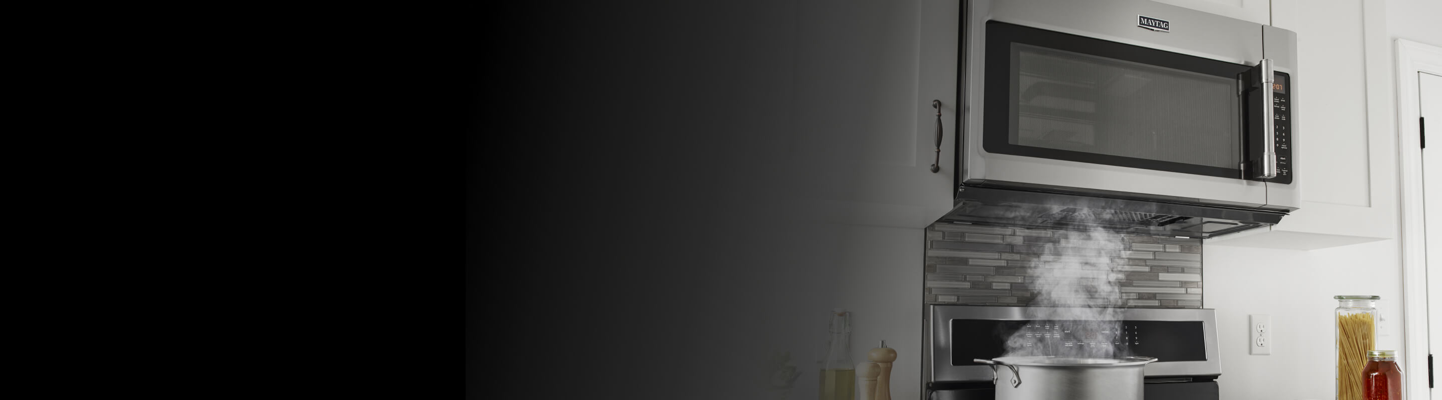  Kitchen showcasing an over-the-range Maytag® microwave