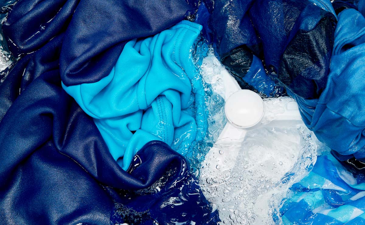 Laundry inside a washing machine