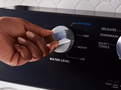 Person selecting deep water wash