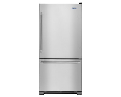Stainless steel Maytag® bottom-freezer refrigerator