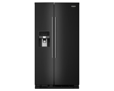 Black Maytag® side-by-side refrigerator