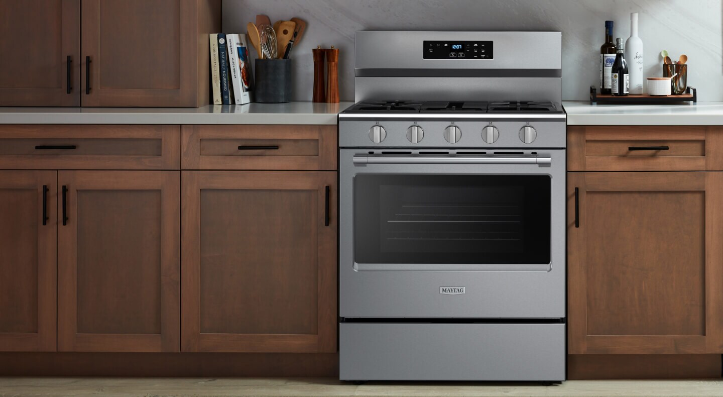 Stainless steel gas range