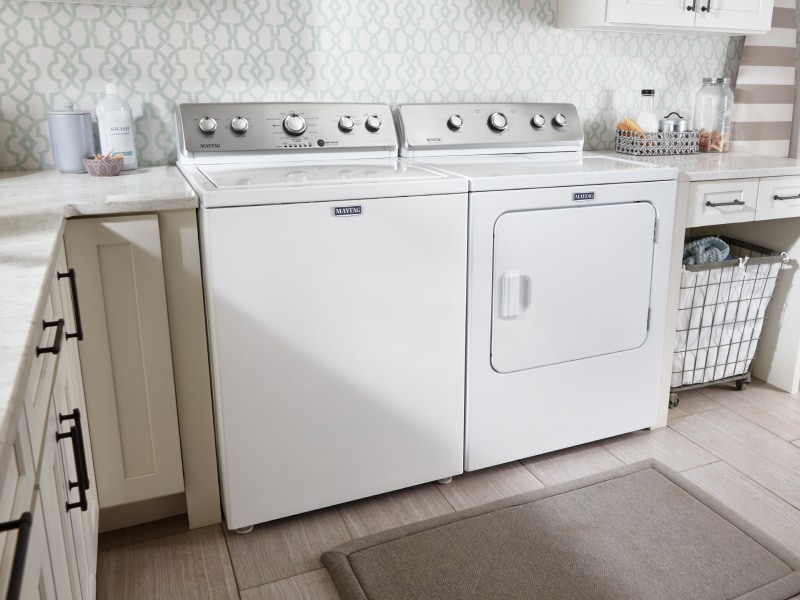 White Maytag® washer and dryer set White Maytag® washer and dryer set