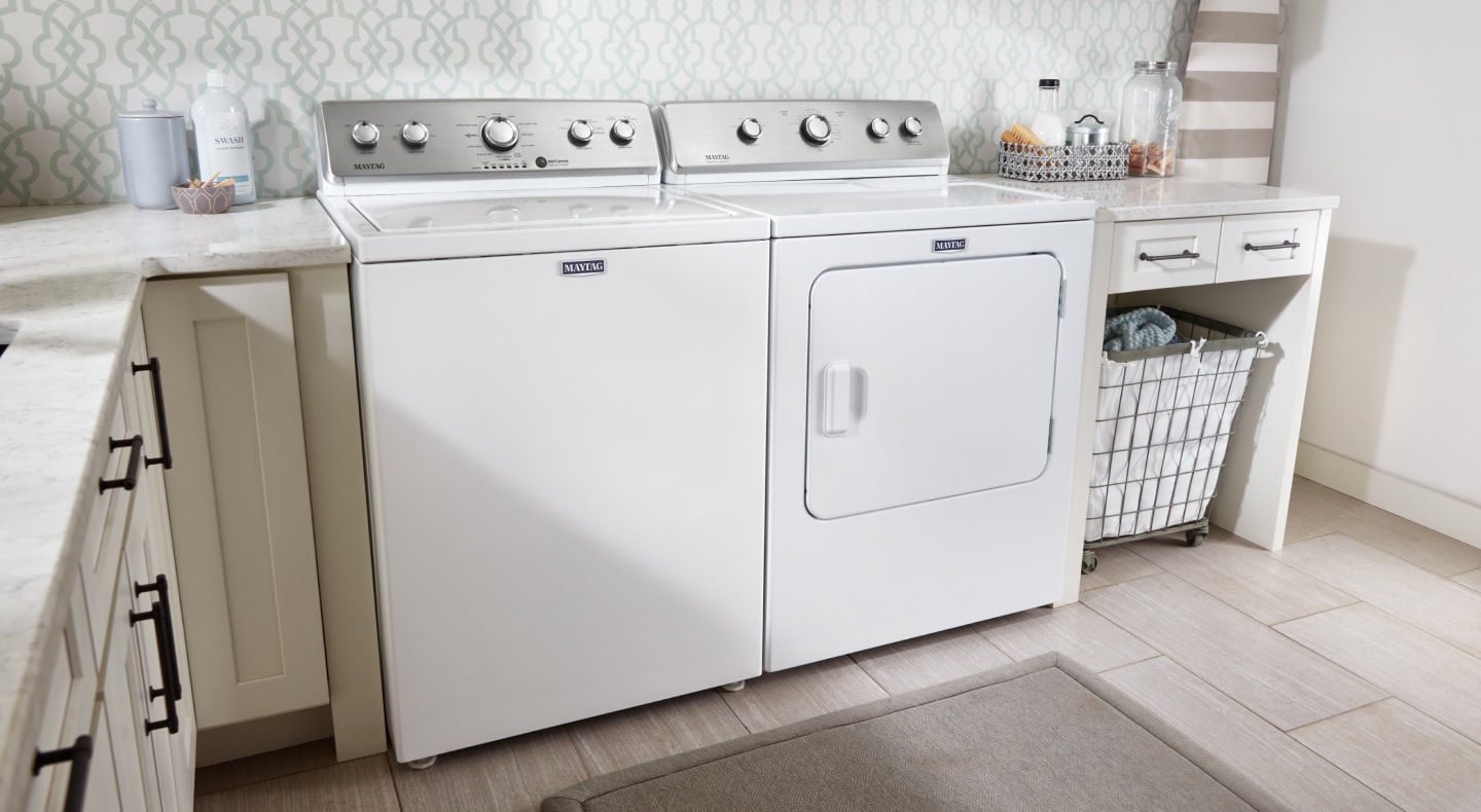 White Maytag® washer and dryer set White Maytag® washer and dryer set