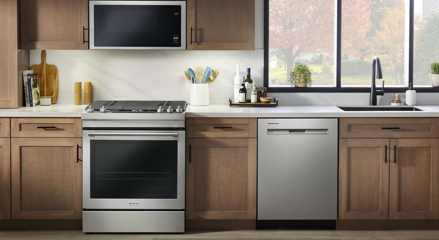 Maytag® appliances in a modern kitchen