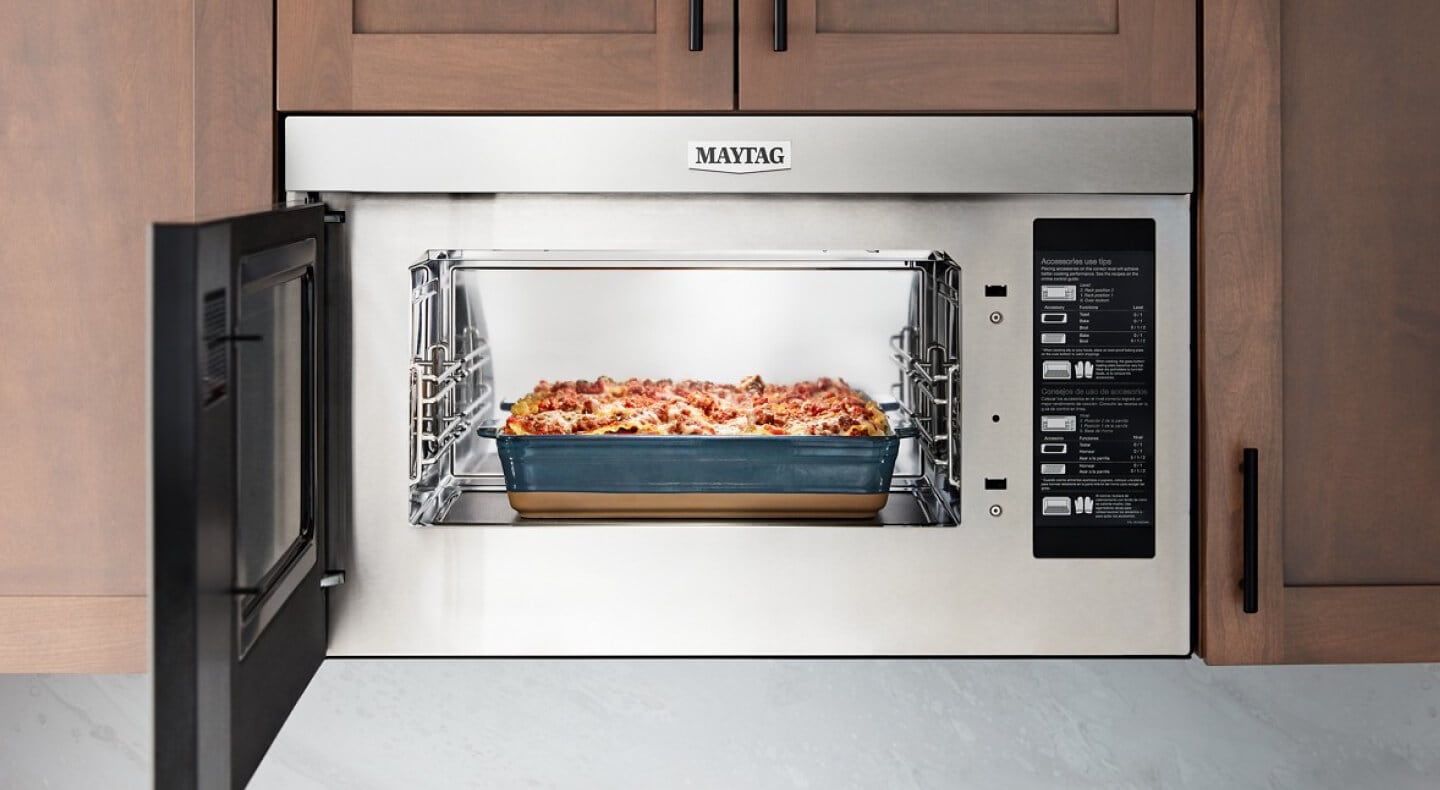 Casserole inside a Maytag® microwave Casserole inside a Maytag® microwave