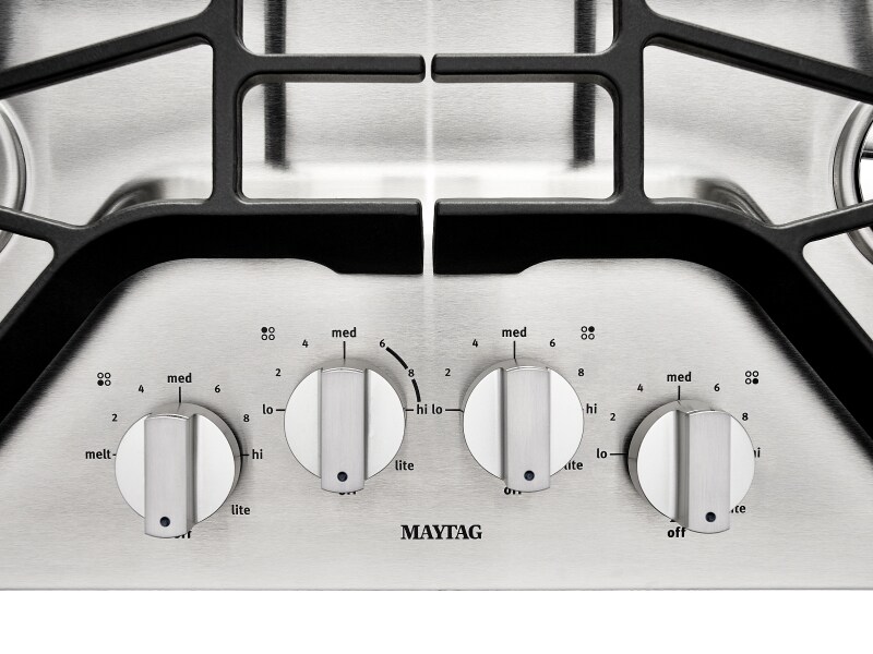 Maytag® stainless steel cooktop burner knobs Maytag® stainless steel cooktop burner knobs