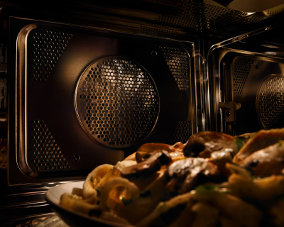 Food in an oven