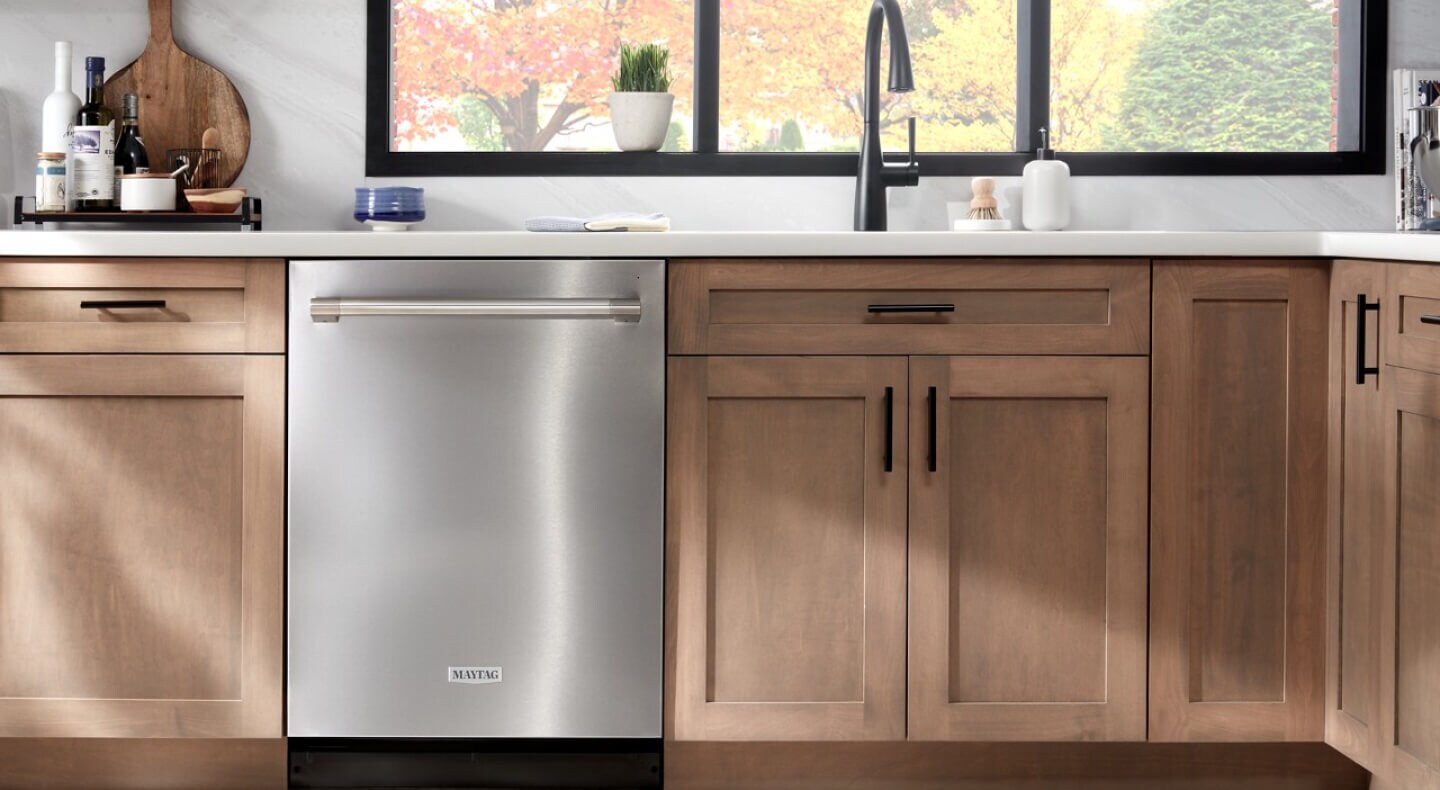 Top control dishwasher in a modern kitchen