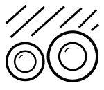 Two plates being rinsed icon