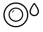 Plate with water droplet icon