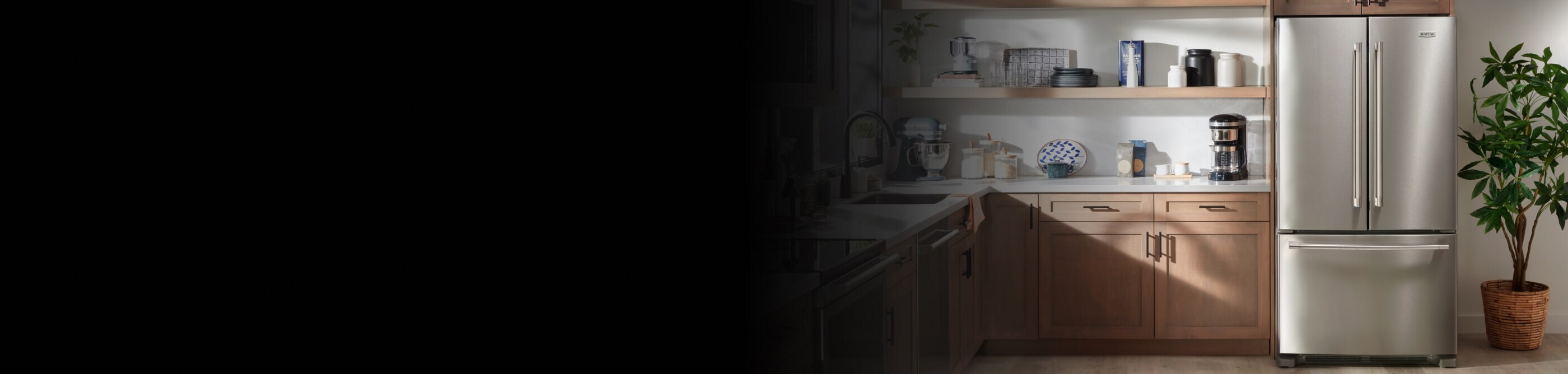 French door refrigerator in a modern kitchen