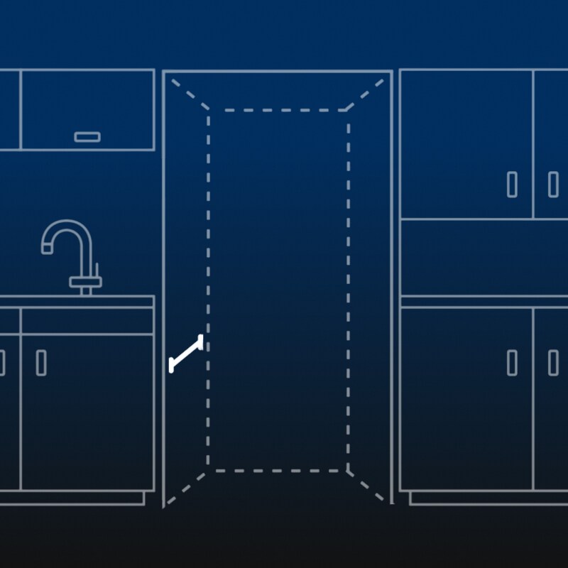Diagram of refrigerator cutout depth indicator