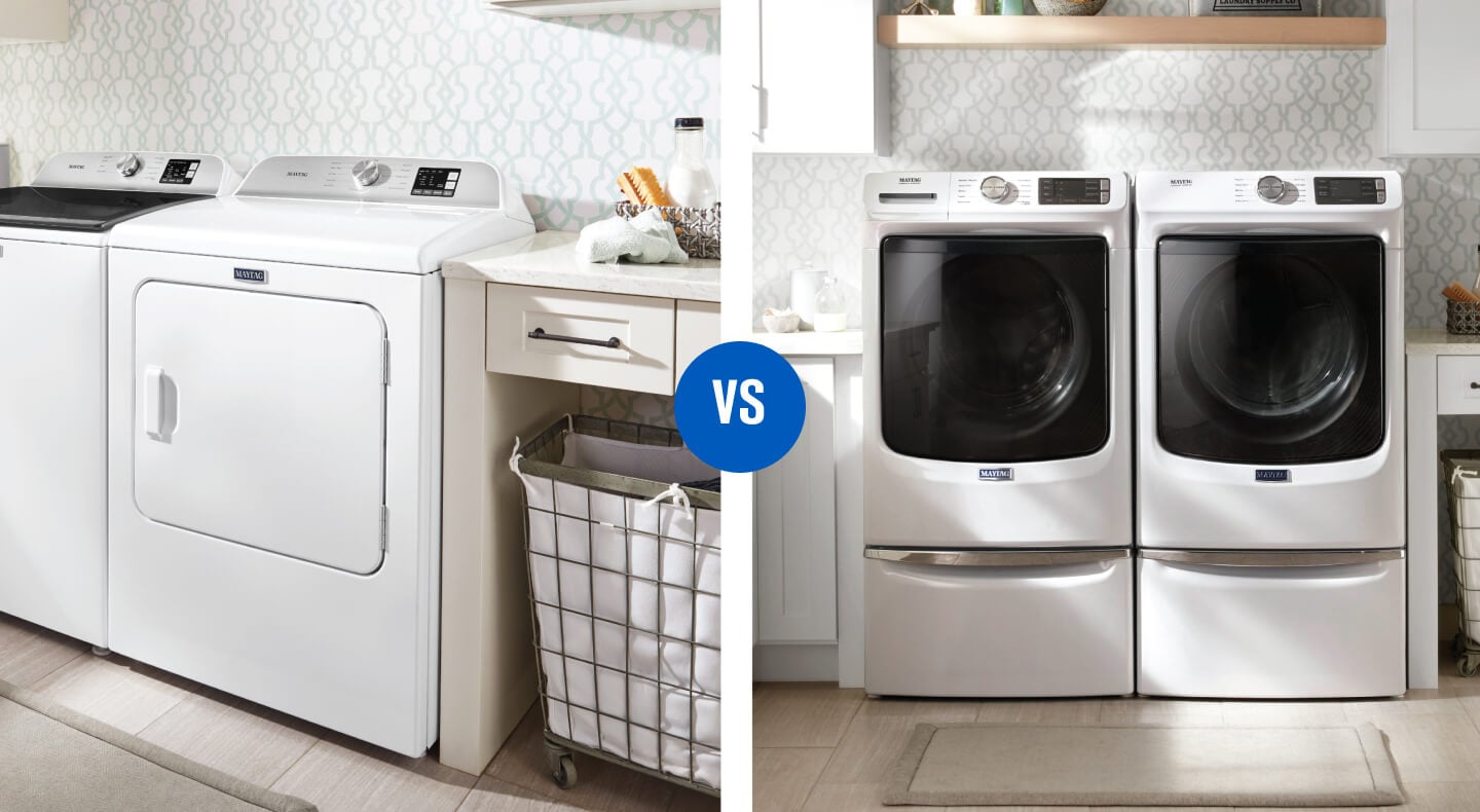 Two different Maytag® washer and dryer sets Two different Maytag® washer and dryer sets