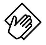 Hand wiping with a towel icon