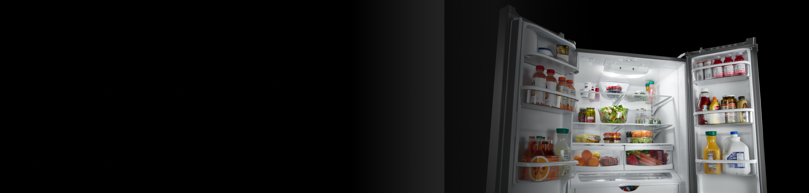 Refrigerator open showing contents